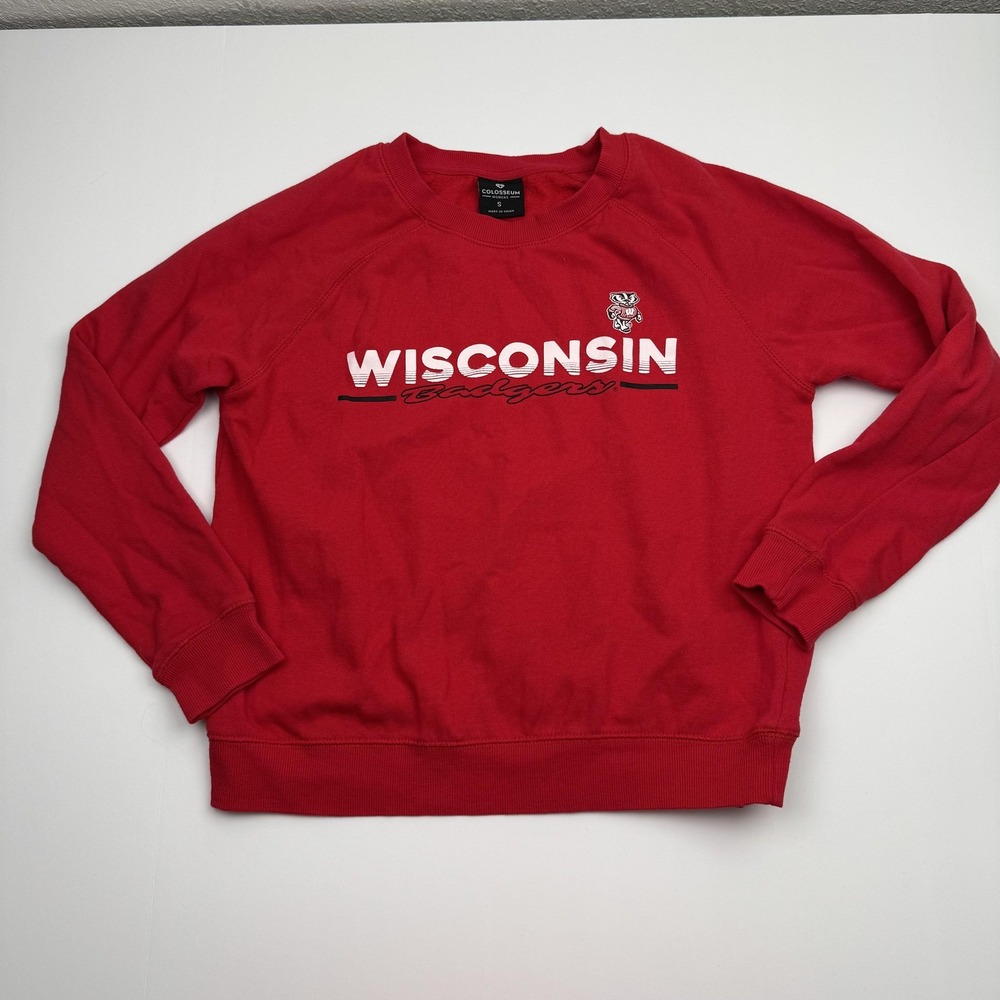Wisconsin Badgers Sweatshirt Womens Small Red College NCAA Colosseum Pullover